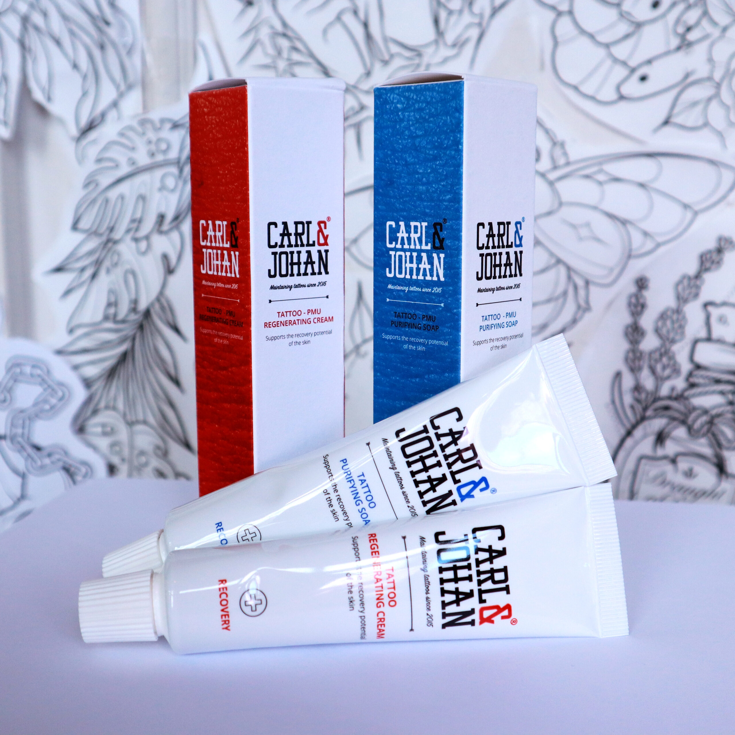 Complete tattoo nazorg set met tattoo zeep en herstellende crème voor optimale genezing en kleurbehoud